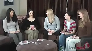 girls play strip cards